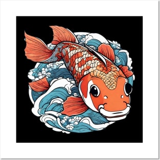 Japanese Koi Fish Design Asian Aesthetic Lover Carp Posters and Art